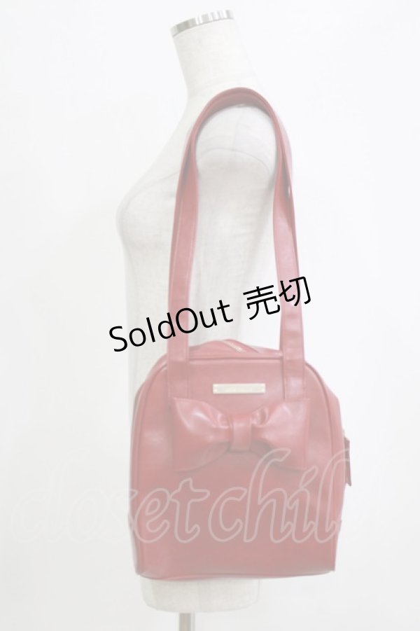 画像1: Jane Marple / リボンモチーのステラショルダー  ワイン H-26-01-25-044-JM-BG-KB-ZH (1)