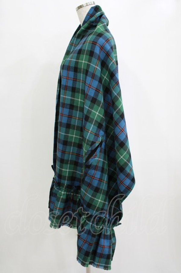 画像2: Jane Marple / Tartan check many wayストール  ブルー×グリーン H-26-01-25-048-JM-ZA-KB-ZH (2)