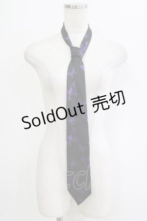 画像: BPN / 蝶柄ジャガードネクタイ  黒×紫 H-26-01-25-050-GO-ZA-KB-ZH