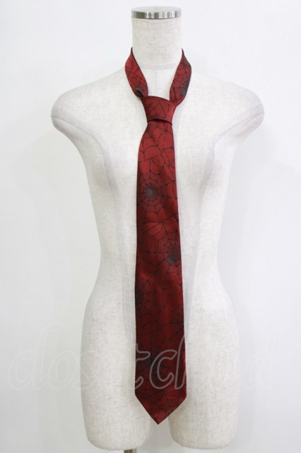 画像1: BPN / 蜘蛛の巣柄ネクタイ  赤 H-26-01-25-051-GO-ZA-KB-ZH (1)