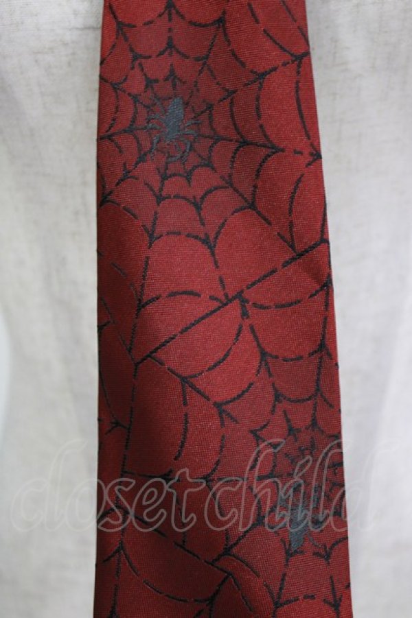画像2: BPN / 蜘蛛の巣柄ネクタイ  赤 H-26-01-25-051-GO-ZA-KB-ZH (2)