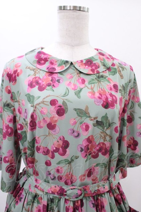 画像4: Jane Marple Dans Le Salon / Winter cherries day dress  ミント H-26-01-25-1025-JM-OP-KB-ZH (4)