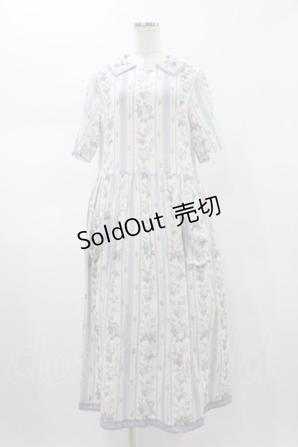 画像1: Jane Marple Dans Le Salon / Pale rosesリンクルドレス  ブルーグレー H-26-01-25-1026-JM-OP-KB-ZH (1)