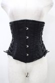 画像1: abilletage / ローズサテンミニコルセット 3 ブラック H-26-01-25-1006-GO-ZA-KB-ZH (1)
