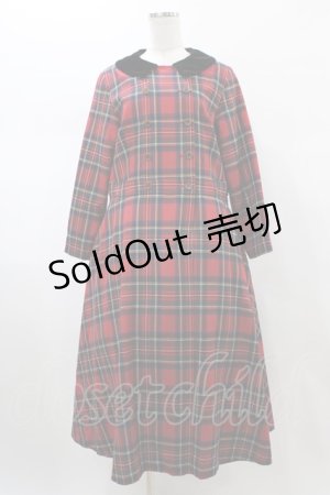 画像: Jane Marple / Wool tartan dormitory dress  レッド H-26-01-25-1029-JM-OP-KB-ZH