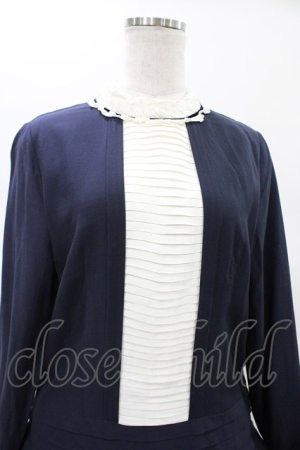 画像4: Jane Marple / ボイルとシフォンのコレットドレス  ネイビー H-26-01-25-1031-JM-OP-KB-ZH (4)