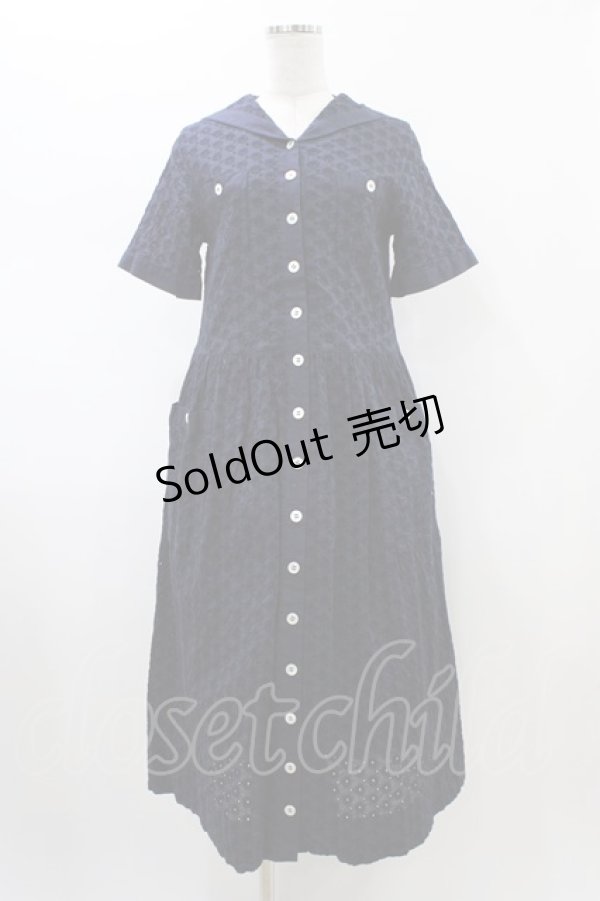 画像1: Jane Marple Dans Le Salon / Lace sailor dress  ネイビー H-26-01-25-1032-JM-OP-KB-ZH (1)