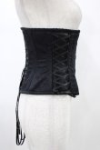 画像3: abilletage / ローズサテンミニコルセット 3 ブラック H-26-01-25-1006-GO-ZA-KB-ZH (3)