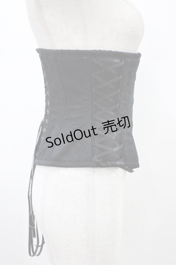 画像3: abilletage / ローズサテンミニコルセット 3 ブラック H-26-01-25-1006-GO-ZA-KB-ZH (3)