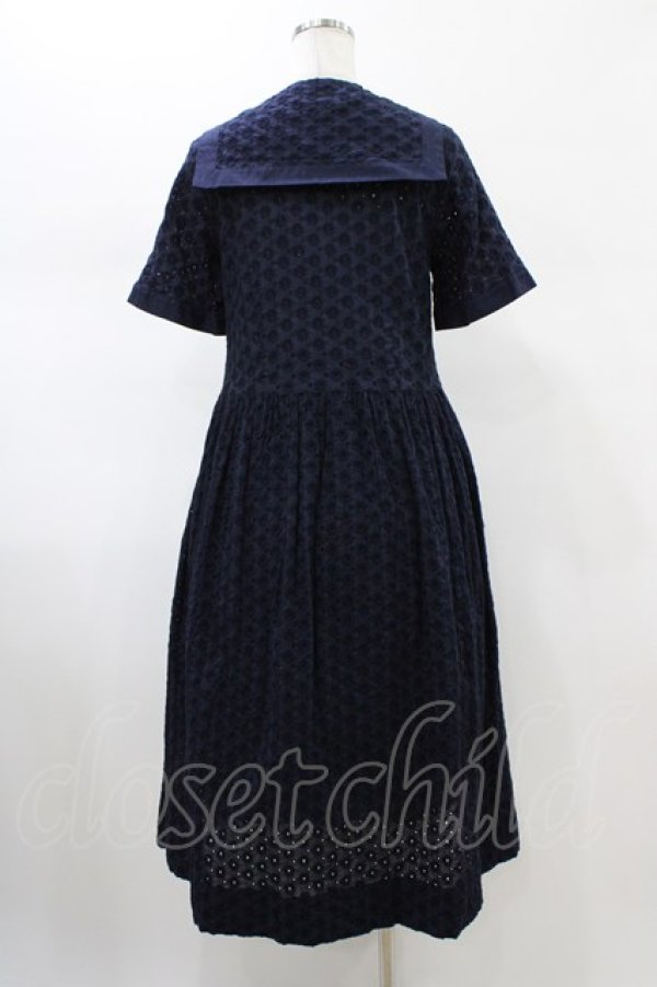 画像2: Jane Marple Dans Le Salon / Lace sailor dress  ネイビー H-26-01-25-1032-JM-OP-KB-ZH (2)
