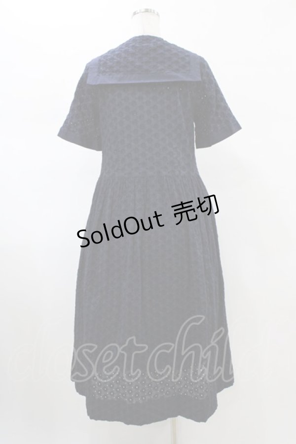画像2: Jane Marple Dans Le Salon / Lace sailor dress  ネイビー H-26-01-25-1032-JM-OP-KB-ZH (2)