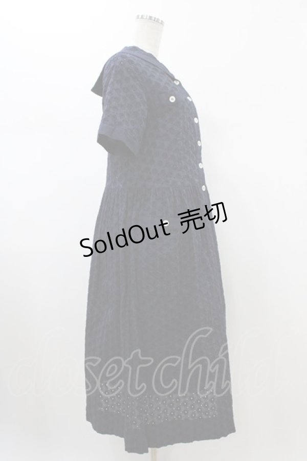 画像3: Jane Marple Dans Le Salon / Lace sailor dress  ネイビー H-26-01-25-1032-JM-OP-KB-ZH (3)