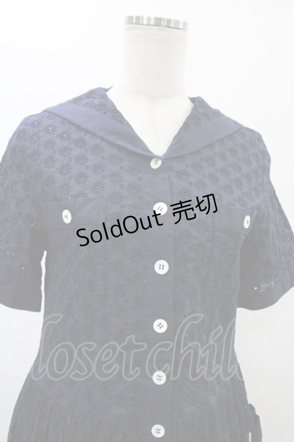 画像4: Jane Marple Dans Le Salon / Lace sailor dress  ネイビー H-26-01-25-1032-JM-OP-KB-ZH (4)