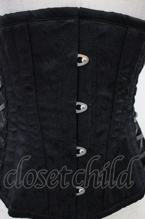 画像4: abilletage / ローズサテンミニコルセット 3 ブラック H-26-01-25-1006-GO-ZA-KB-ZH (4)