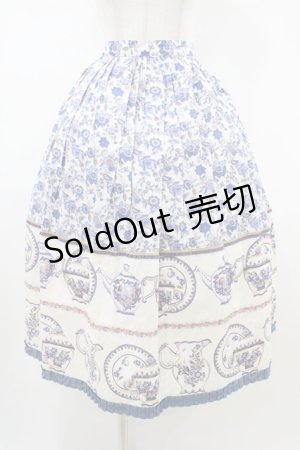 画像: Jane Marple Dans Le Salon / マイセンコレクションロングスカート M ブルー H-26-01-25-1038-JM-SK-KB-ZH