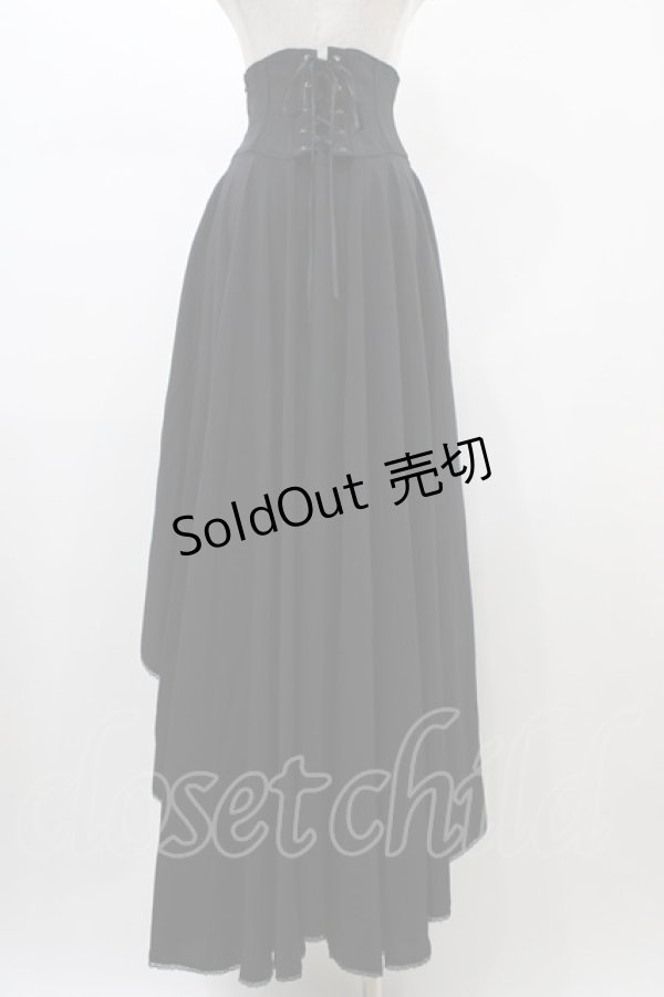 画像2: Moi-meme-Moitie / コルセットオーバースカート  黒 H-26-01-25-1040-MO-SK-KB-ZH (2)