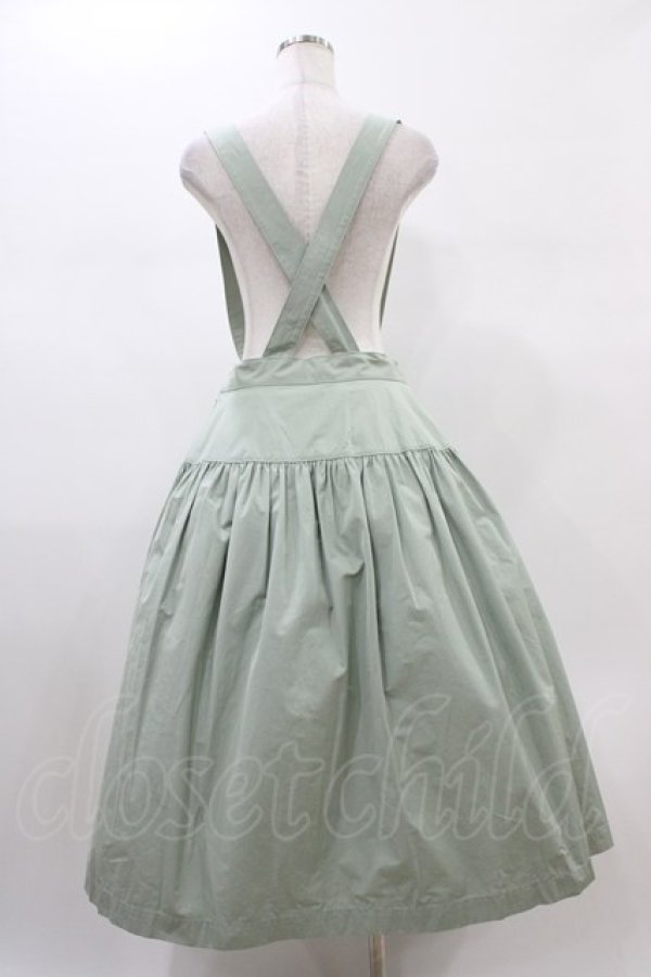 画像2: Jane Marple / Vintage Burberry Suspenders Skirt  ミントグリーン H-26-01-25-1042-JM-SK-KB-ZH (2)