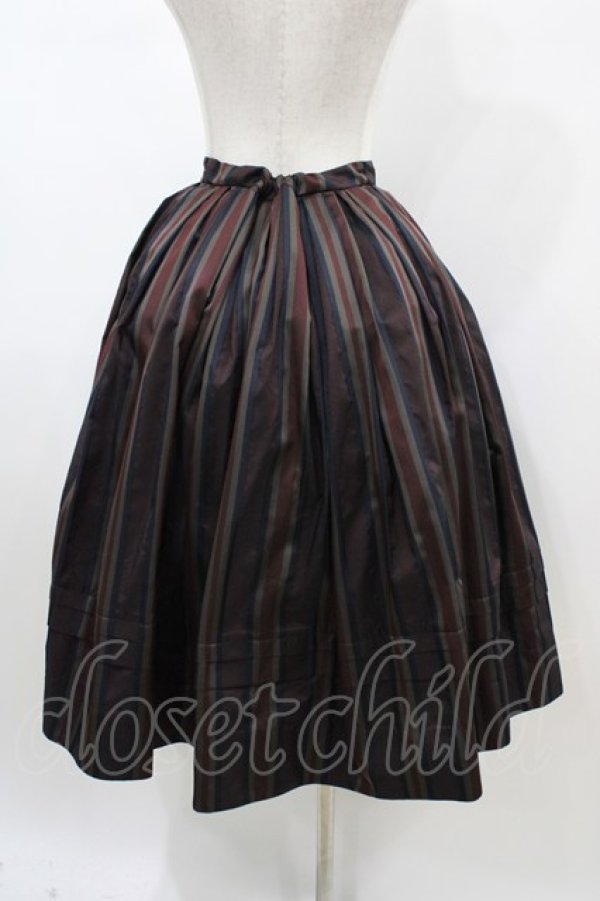 画像2: Jane Marple Dans Le Salon / Old England stripe quatre tuck skirt M ワイン H-26-01-25-1043-JM-SK-KB-ZH (2)