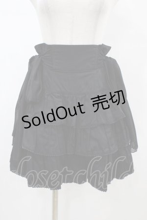 画像: BPN / シフォンリボンフリルスカート  ブラック H-26-01-25-1044-GO-SK-KB-ZH