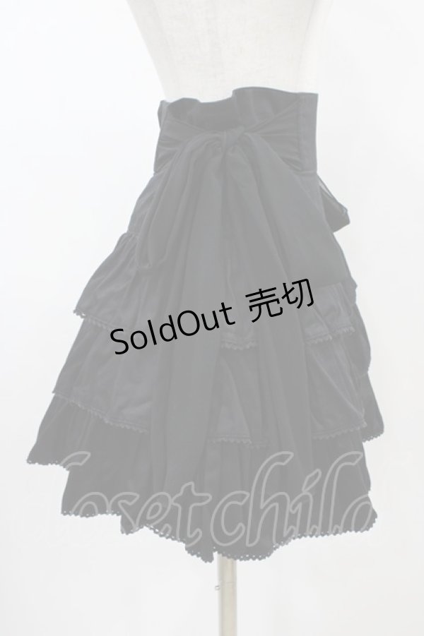 画像3: BPN / シフォンリボンフリルスカート  ブラック H-26-01-25-1044-GO-SK-KB-ZH (3)