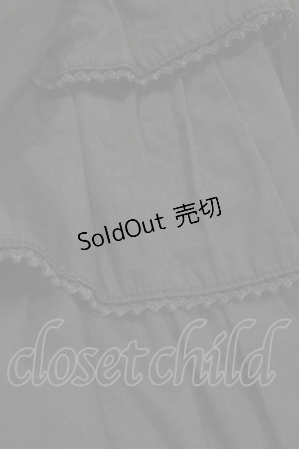 画像4: BPN / シフォンリボンフリルスカート  ブラック H-26-01-25-1044-GO-SK-KB-ZH (4)