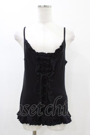 画像: BPN / レイヤード風フリルキャミ  ブラック H-26-01-25-1048-GO-TO-KB-ZH