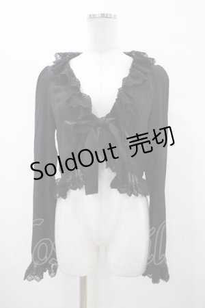 画像: Moi-meme-Moitie / La Belle Roseボレロ  黒×黒レース H-26-01-25-1008-MO-TO-KB-ZH