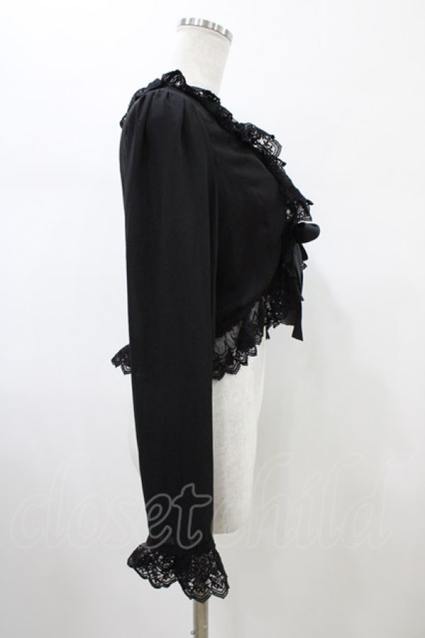 画像3: Moi-meme-Moitie / La Belle Roseボレロ  黒×黒レース H-26-01-25-1008-MO-TO-KB-ZH (3)