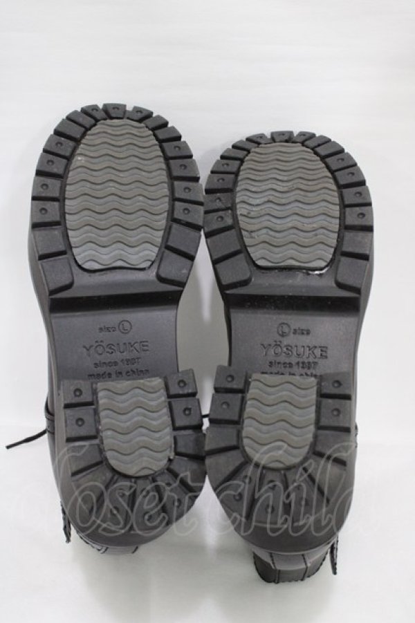 画像3: YOSUKE / 厚底ショートブーツ L ブラック H-26-01-25-1001-PU-SH-KB-ZH (3)