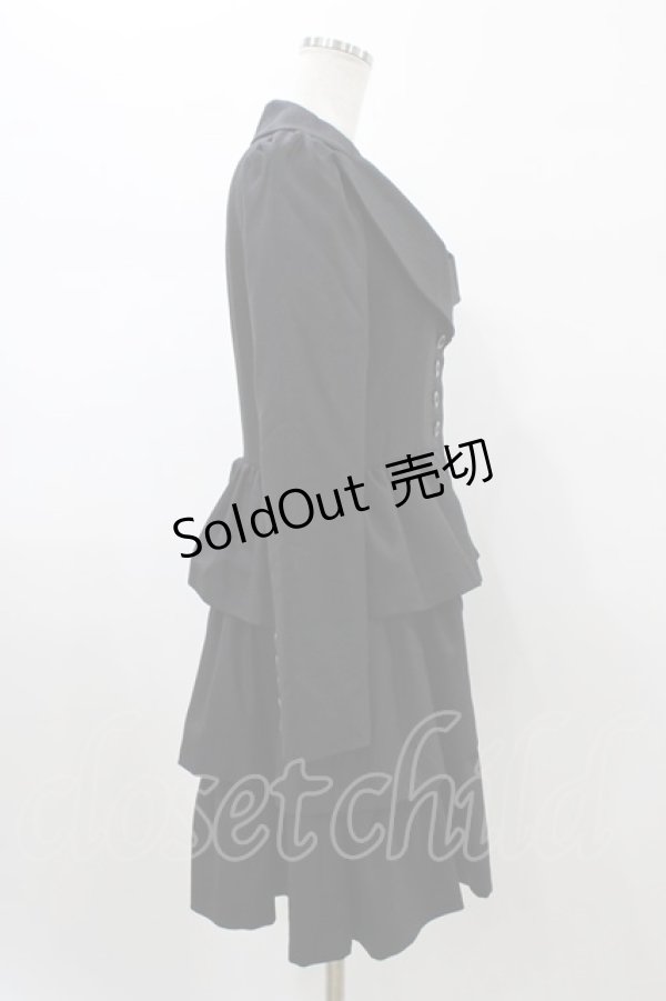 画像3: BPN / フリルロングジャケット  ブラック H-26-01-25-1010-GO-JA-KB-ZH (3)