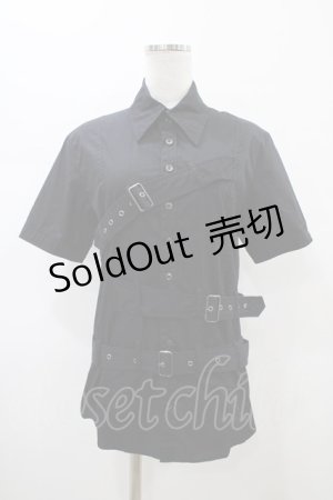 画像: BPN FOR MEN / ベルテッドブラウス  ブラック H-26-01-25-1011-GO-BL-KB-ZH