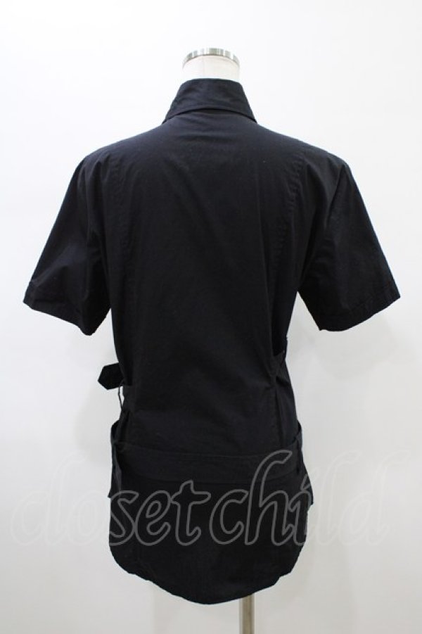 画像2: BPN FOR MEN / ベルテッドブラウス  ブラック H-26-01-25-1011-GO-BL-KB-ZH (2)