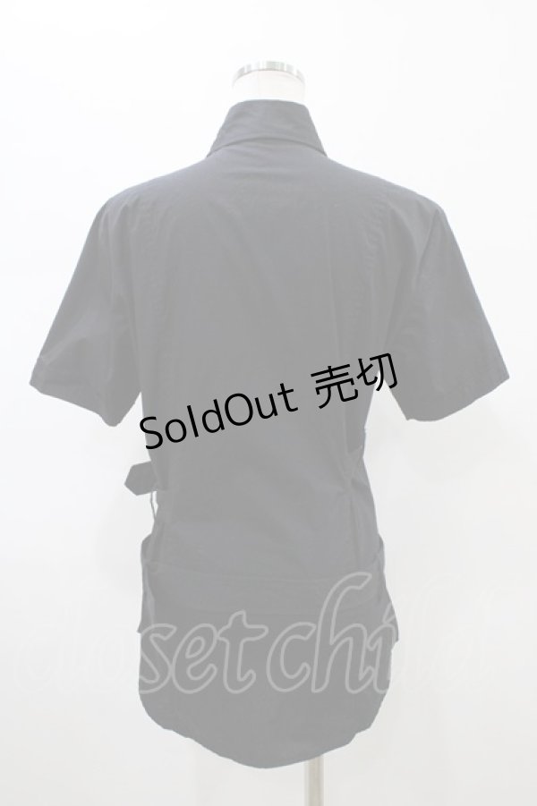 画像2: BPN FOR MEN / ベルテッドブラウス  ブラック H-26-01-25-1011-GO-BL-KB-ZH (2)