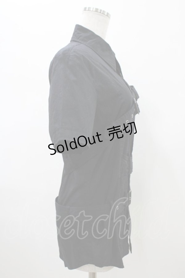 画像3: BPN FOR MEN / ベルテッドブラウス  ブラック H-26-01-25-1011-GO-BL-KB-ZH (3)