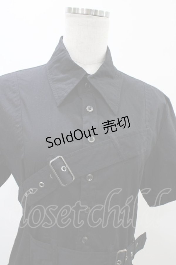 画像4: BPN FOR MEN / ベルテッドブラウス  ブラック H-26-01-25-1011-GO-BL-KB-ZH (4)