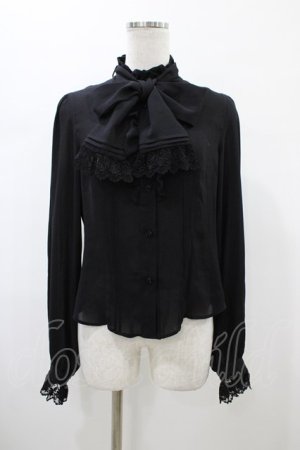 画像: Moi-meme-Moitie / ローズリボンブラウス  ブラック H-26-01-25-1012-MO-BL-KB-ZH