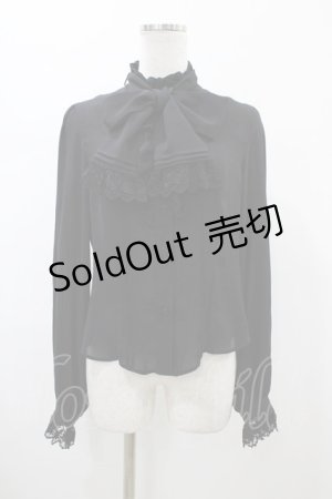 画像: Moi-meme-Moitie / ローズリボンブラウス  ブラック H-26-01-25-1012-MO-BL-KB-ZH