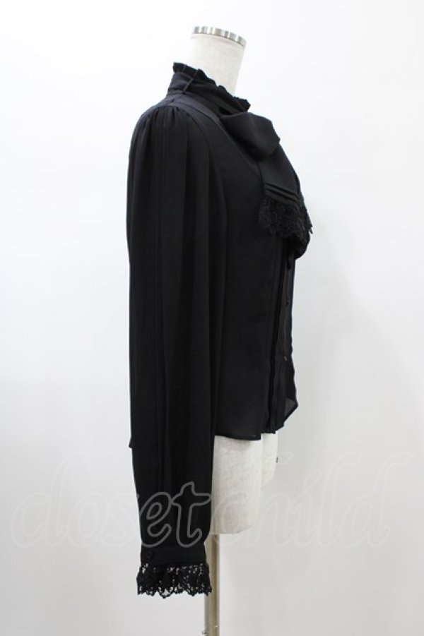 画像3: Moi-meme-Moitie / ローズリボンブラウス  ブラック H-26-01-25-1012-MO-BL-KB-ZH (3)