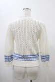 画像2: Jane Marple / Strawberryとクロッシュレースのカーディガン  オフホワイト×ブルー H-26-01-25-1013-JM-TO-KB-ZH (2)