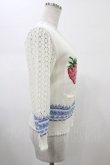 画像3: Jane Marple / Strawberryとクロッシュレースのカーディガン  オフホワイト×ブルー H-26-01-25-1013-JM-TO-KB-ZH (3)