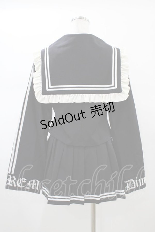 画像2: DimMoire / REFLEM×DimMoire/ロゴ刺繍セーラーSET UP  黒×白 H-26-01-25-1014-0-OP-KB-ZH (2)