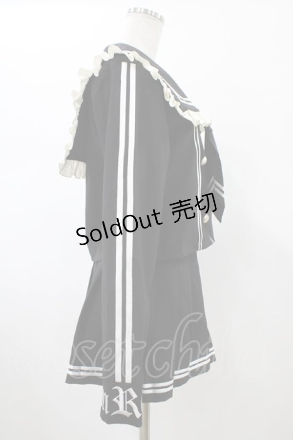画像3: DimMoire / REFLEM×DimMoire/ロゴ刺繍セーラーSET UP  黒×白 H-26-01-25-1014-0-OP-KB-ZH (3)