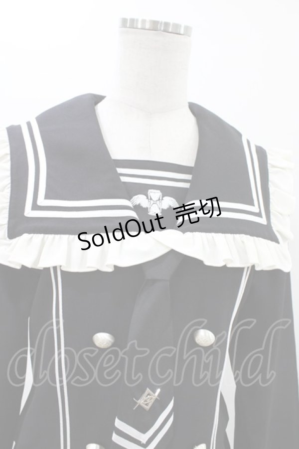 画像4: DimMoire / REFLEM×DimMoire/ロゴ刺繍セーラーSET UP  黒×白 H-26-01-25-1014-0-OP-KB-ZH (4)