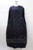 画像1: Jane Marple / British jacquard tablier dress  ネイビー H-26-01-25-1016-JM-OP-KB-ZH (1)