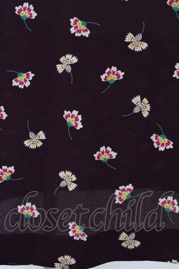 画像5: Jane Marple Dans Le Salon / Floating flowers afternoon dress  ワイン H-26-01-25-1017-JM-OP-KB-ZH (5)