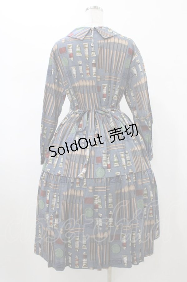画像2: Jane Marple / Painting Kitティアードドレス  スティールブルー H-26-01-25-1018-JM-OP-KB-ZH (2)