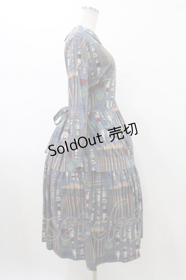 画像3: Jane Marple / Painting Kitティアードドレス  スティールブルー H-26-01-25-1018-JM-OP-KB-ZH (3)
