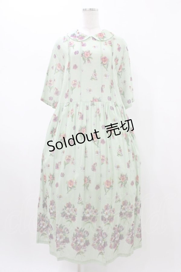 画像1: Jane Marple Dans Le Salon / Viola gardenラウンドカラードレス  シトロングリーン H-26-01-25-1019-JM-OP-KB-ZH (1)