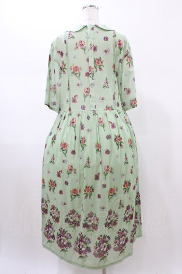 画像2: Jane Marple Dans Le Salon / Viola gardenラウンドカラードレス  シトロングリーン H-26-01-25-1019-JM-OP-KB-ZH (2)