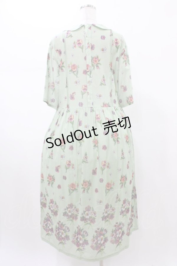 画像2: Jane Marple Dans Le Salon / Viola gardenラウンドカラードレス  シトロングリーン H-26-01-25-1019-JM-OP-KB-ZH (2)